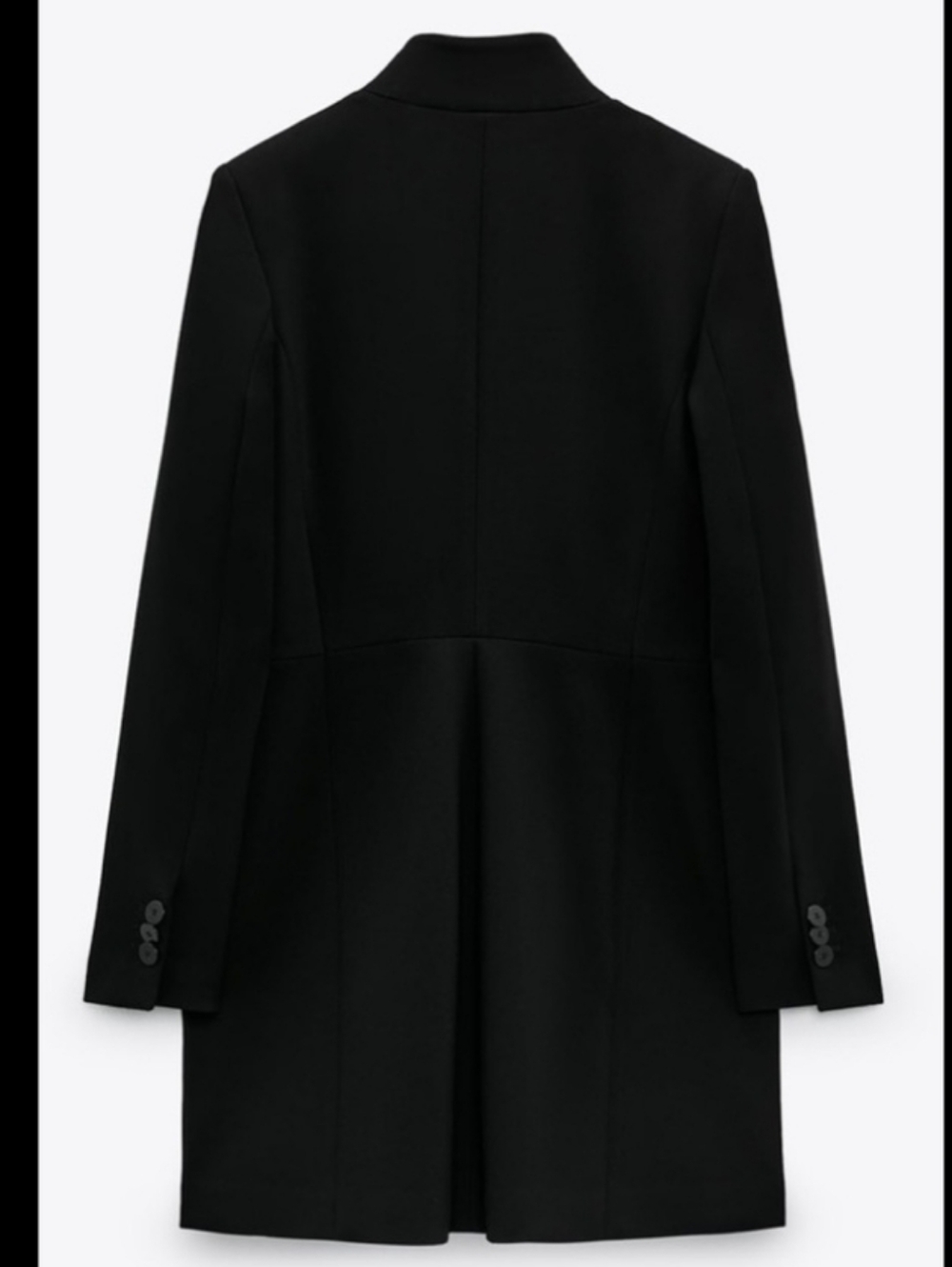 NWT ZARA WOMEN INVERTED LAPEL FROCK COAT LONG BLAZER BLACK Size S - Picture 13 of 16
